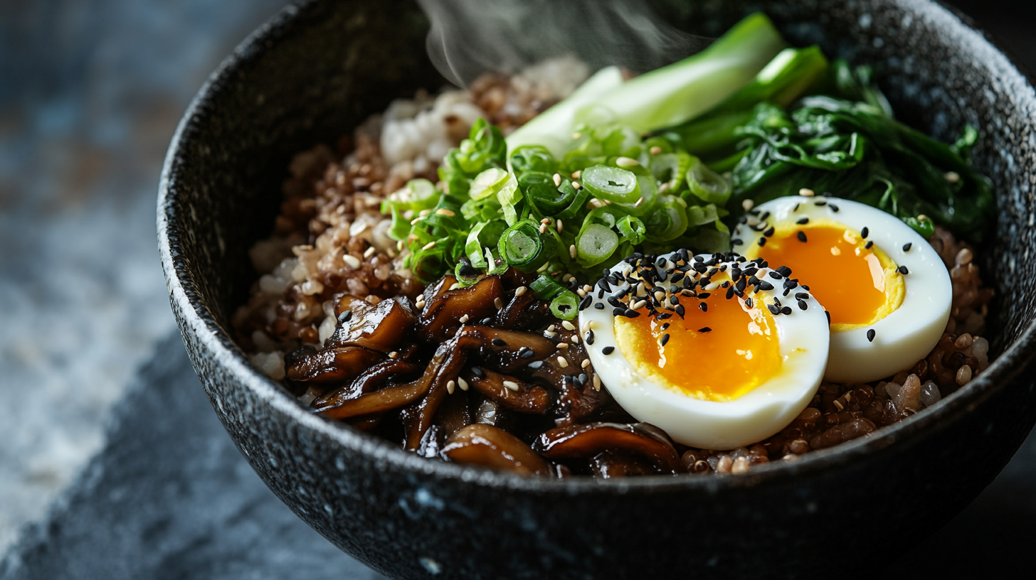 asian ginger egg breakfast bowl
