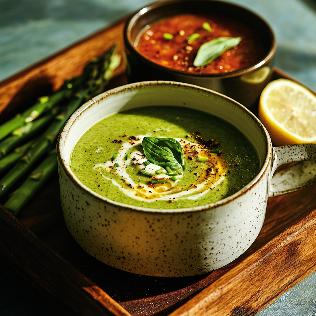 creamy asparagus & leek soup