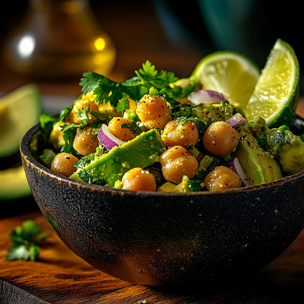 avocado chickpea power salad
