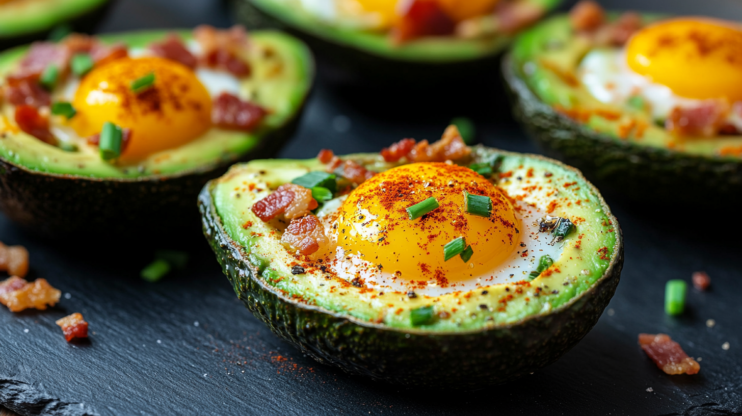 baked avocado egg boats
