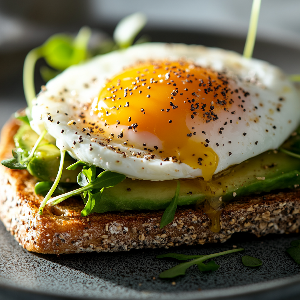 avocado toast with perfect poached egg