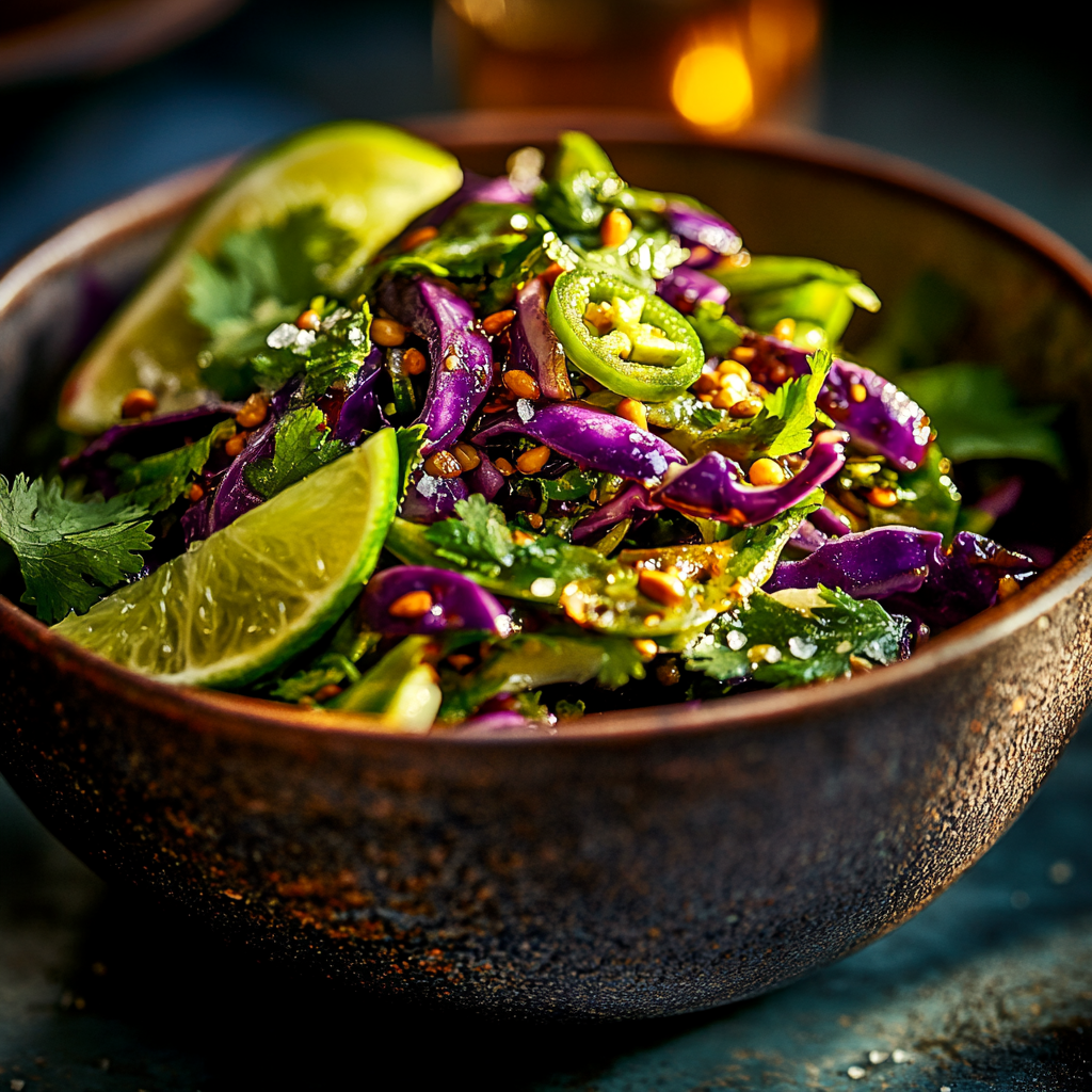spicy cabbage & jalapeño slaw