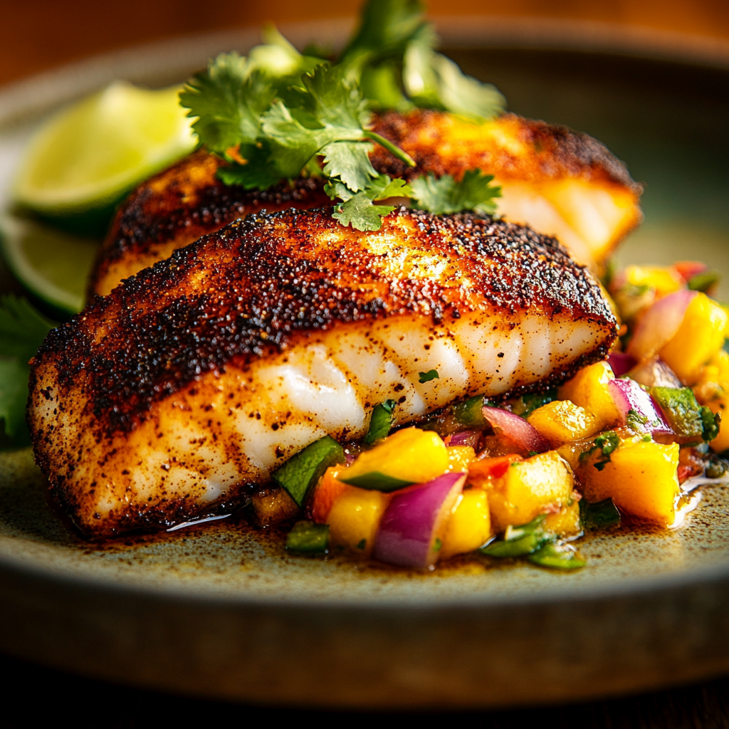 cajun blackened cod with spiced crust