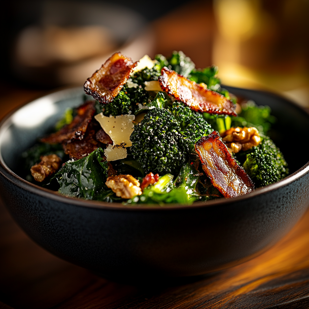 smoky charred broccoli & kale crunch salad