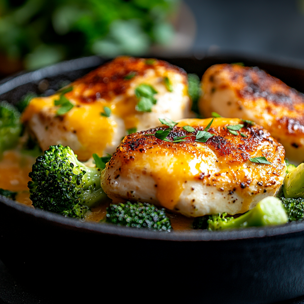 golden skillet cheesy broccoli chicken