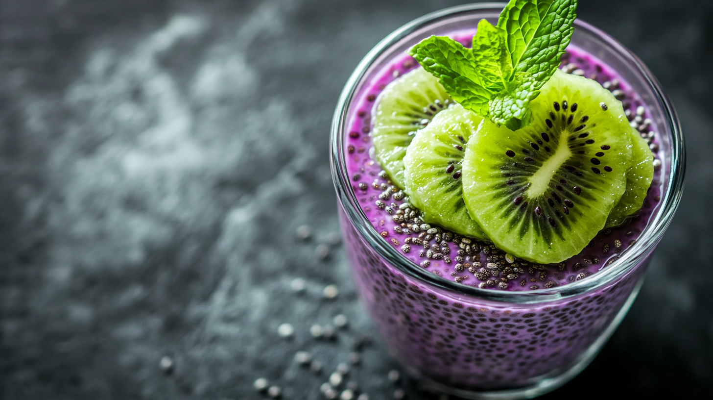 coconut chia pudding with mango