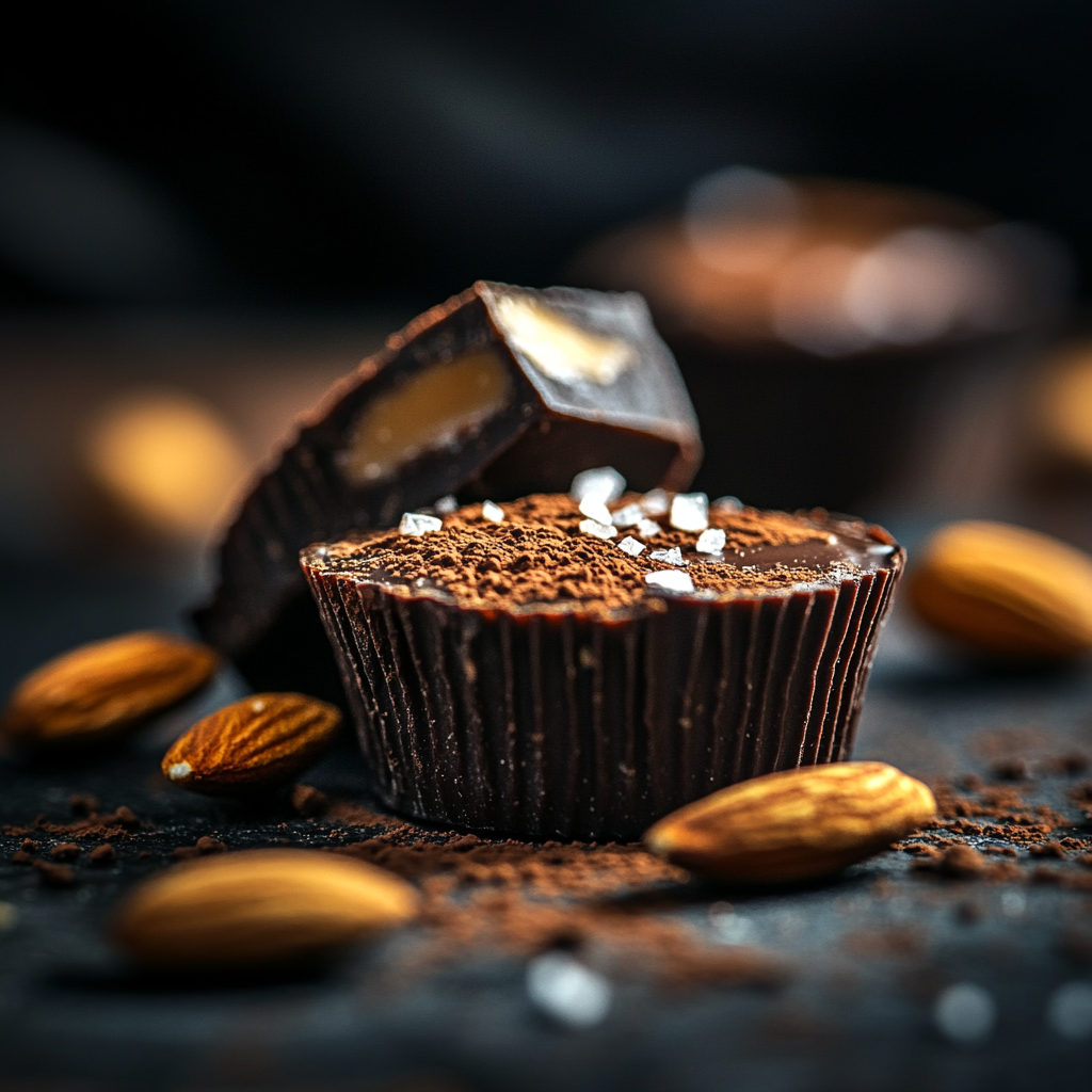 dark chocolate almond butter cups