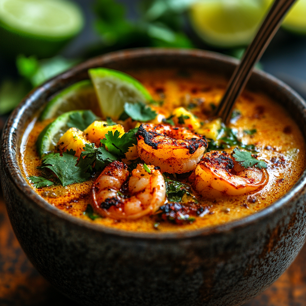silky coconut shrimp bisque
