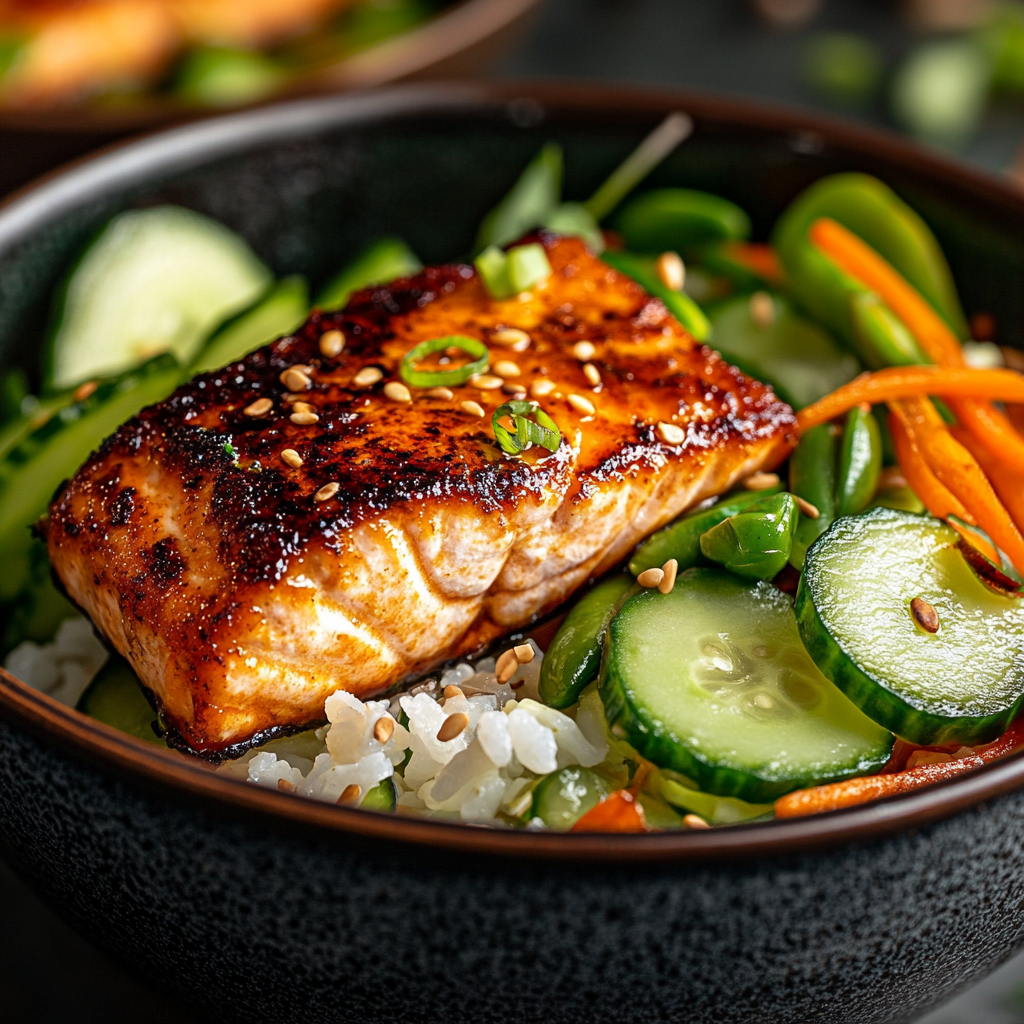 ginger miso salmon bowl