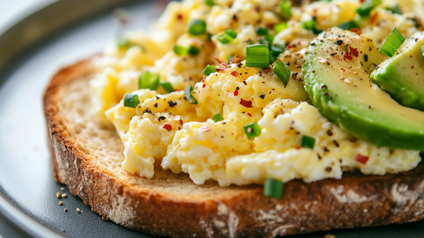 Creamy Cottage Cheese Eggs & Avocado Toast