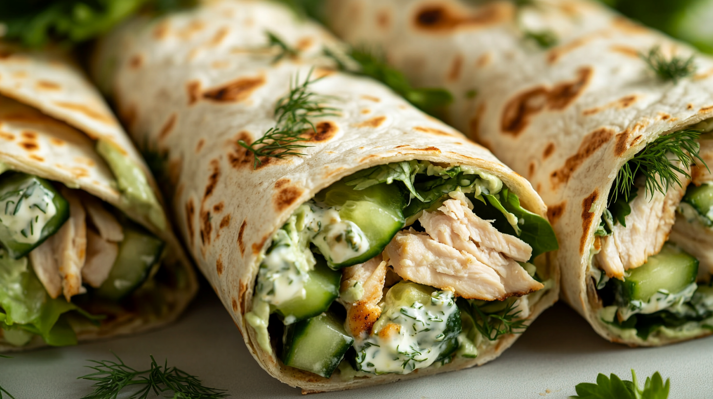 Herby Chicken Avocado Wraps