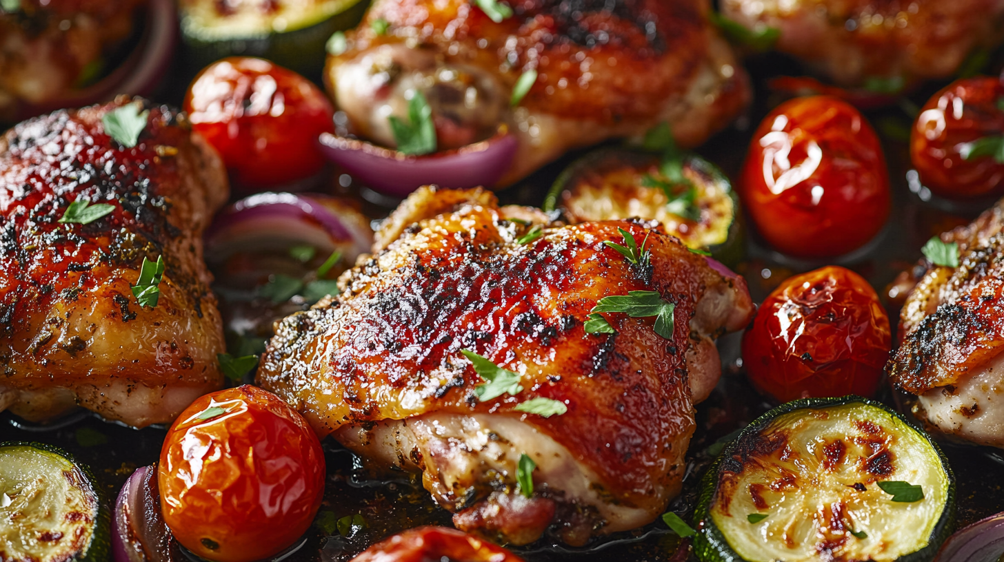 Greek Lemon Oregano Chicken with Roasted Vegetables