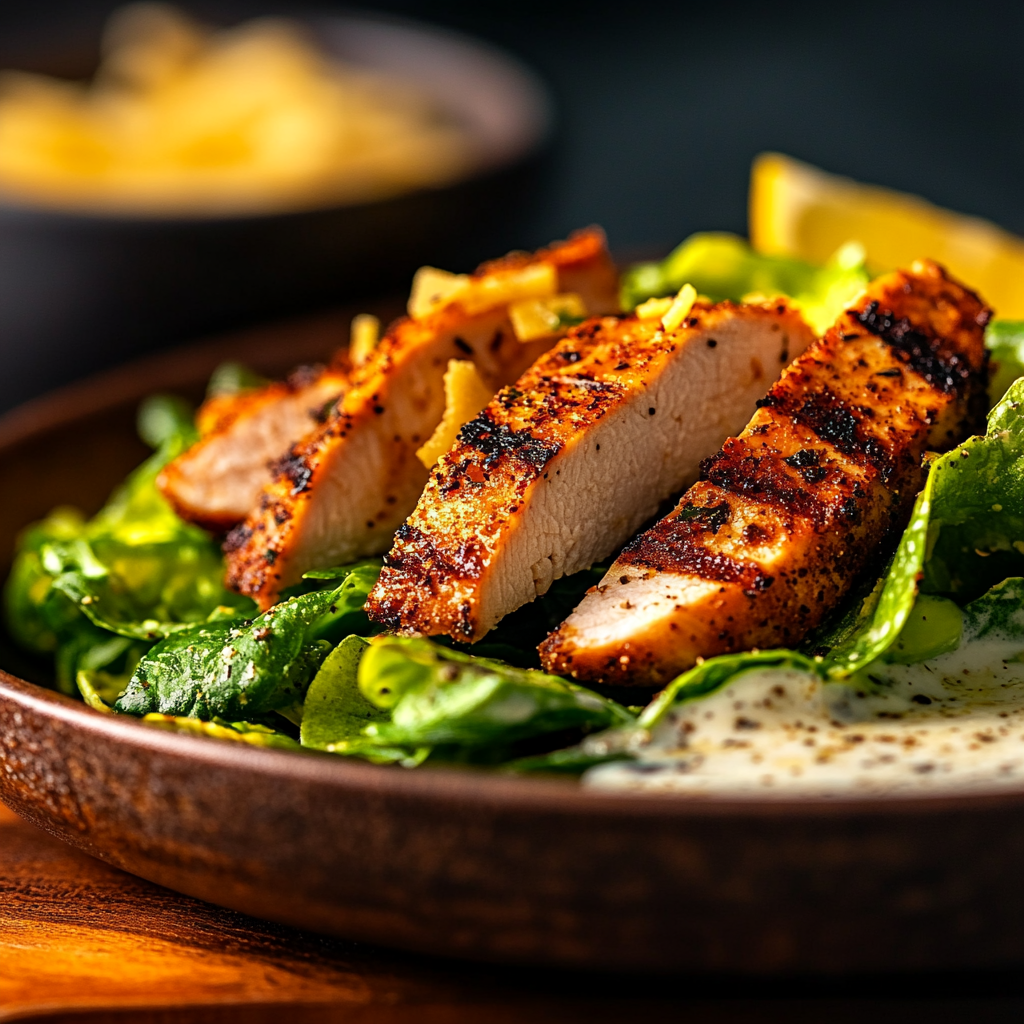 smoky grilled chicken caesar salad