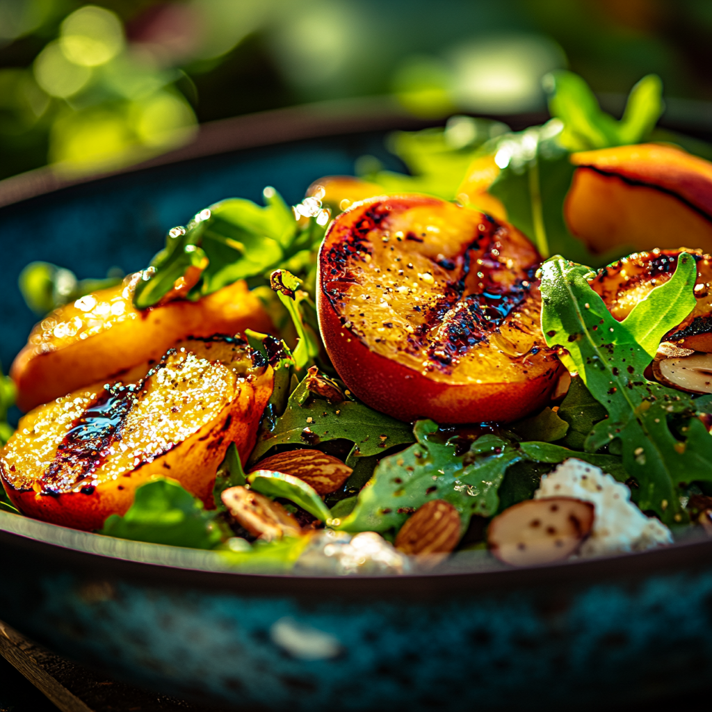 grilled peach & arugula salad