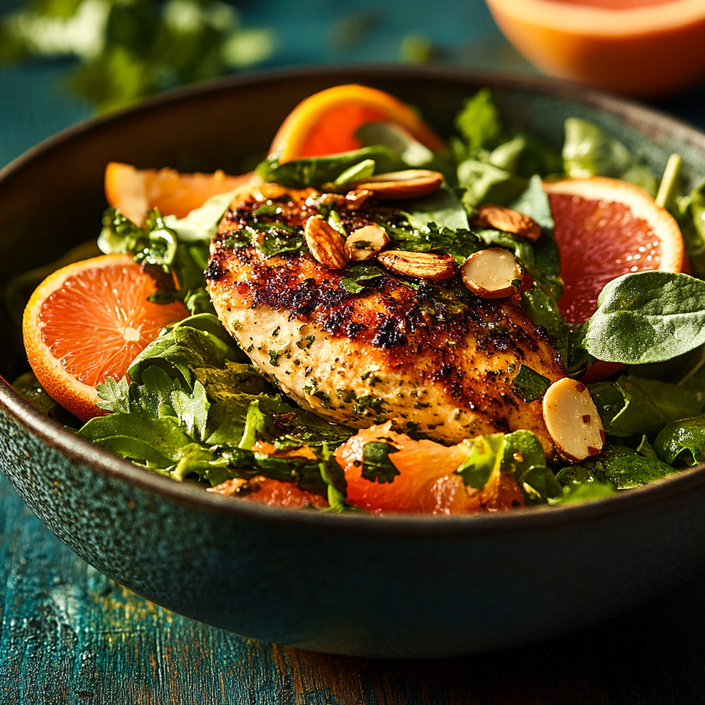 crisp herb-crusted chicken salad