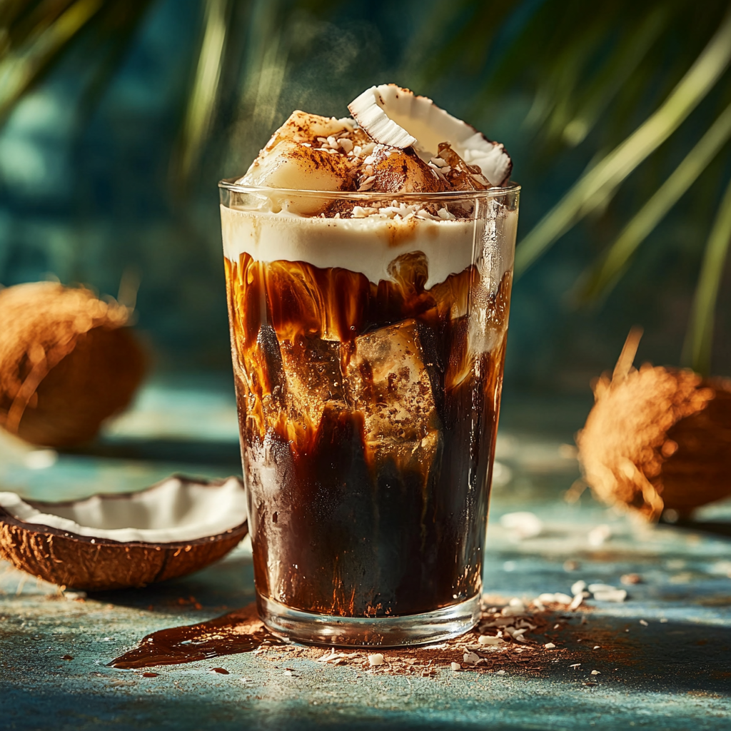 tropical iced coconut mocha