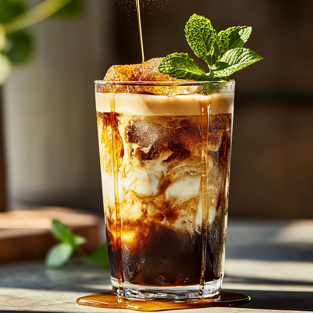 iced maple almond latte