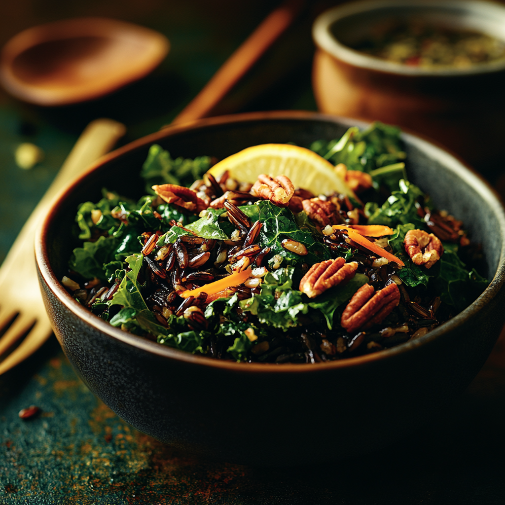 hearty kale & wild rice salad