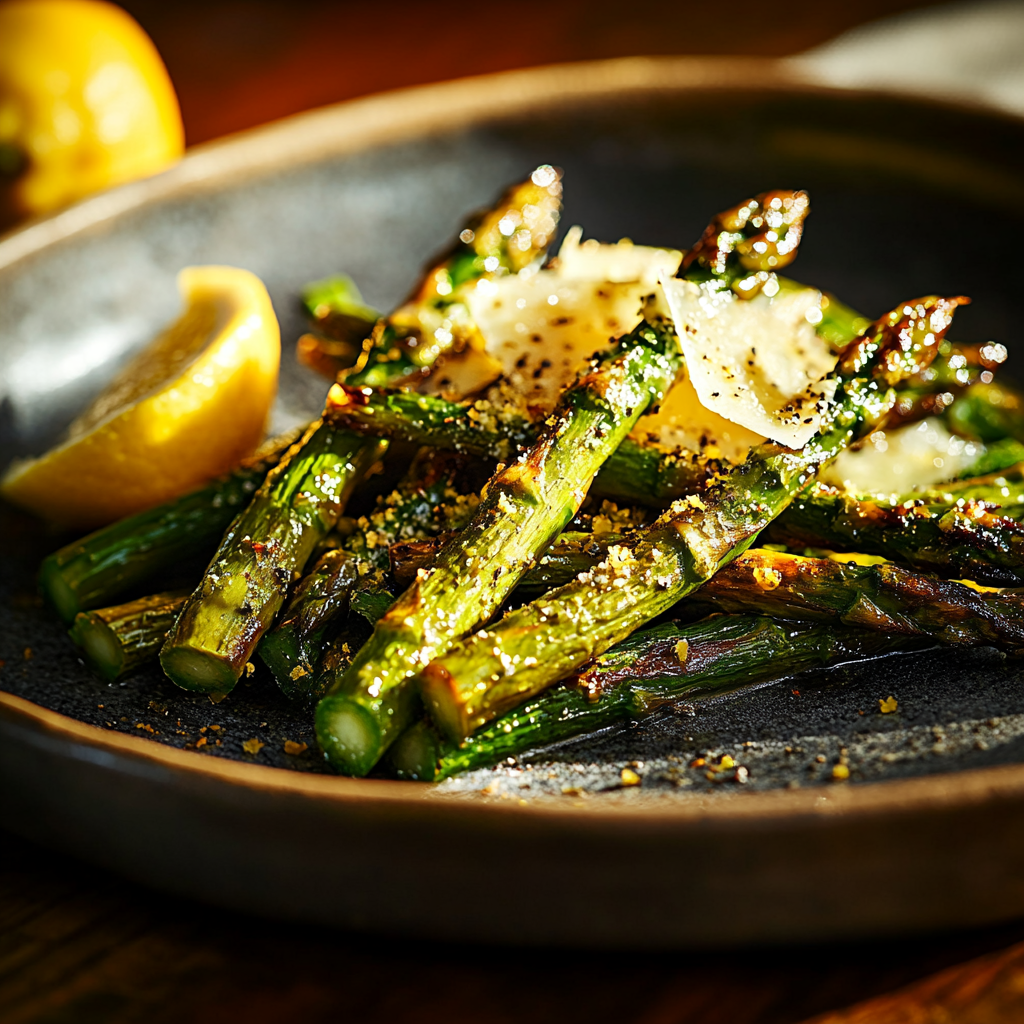 golden lemon butter roasted asparagus