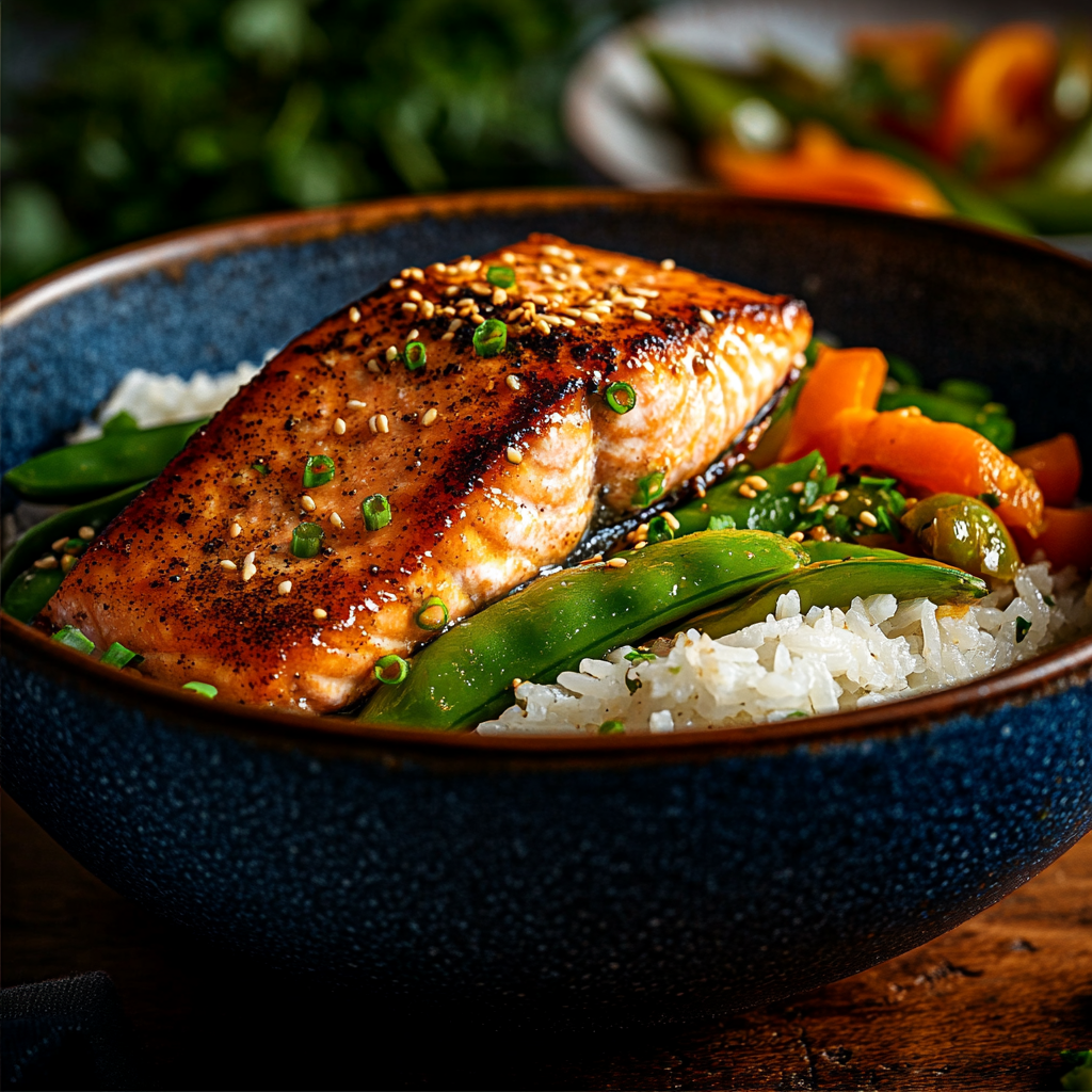 miso ginger salmon bowl