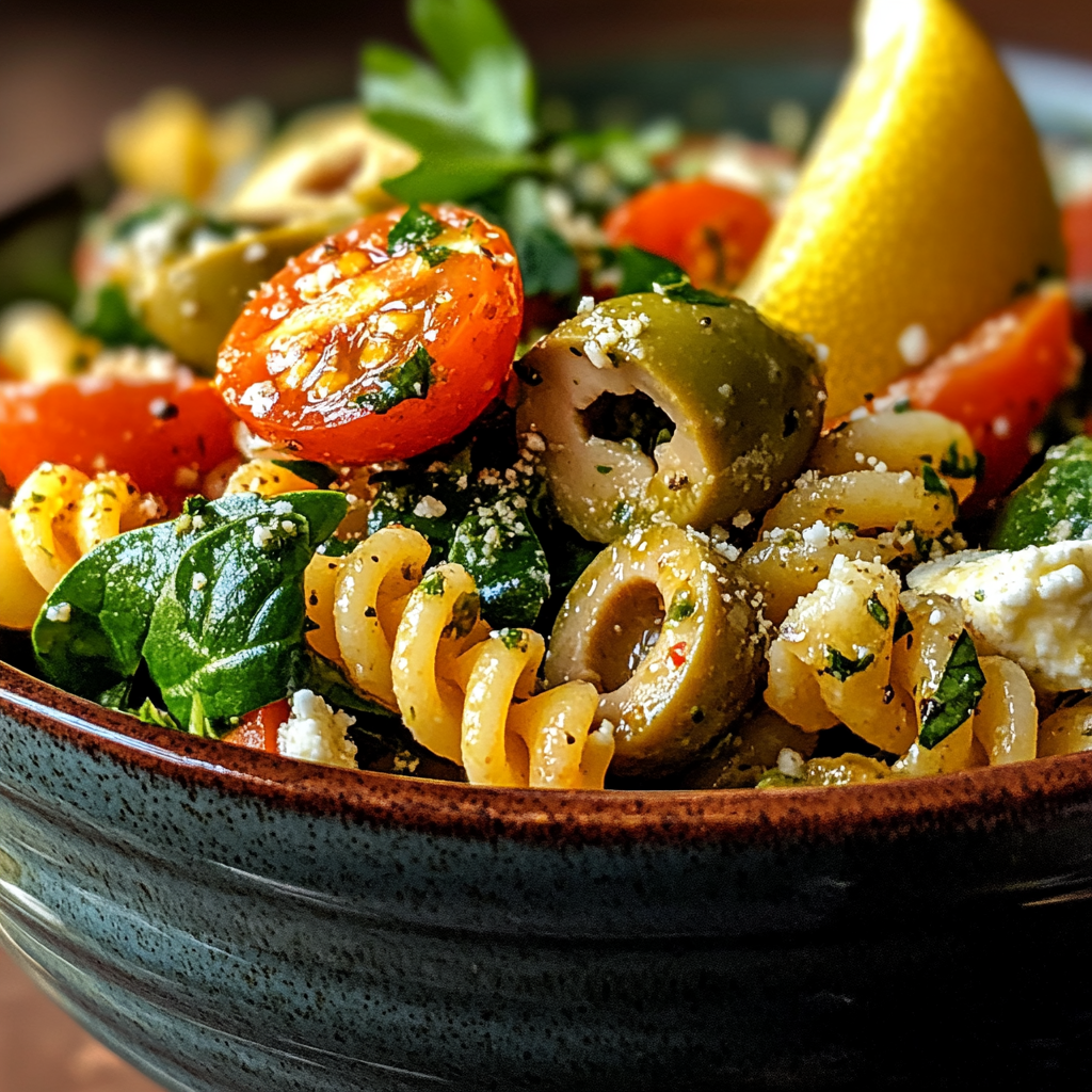 zesty lemon herb pasta salad