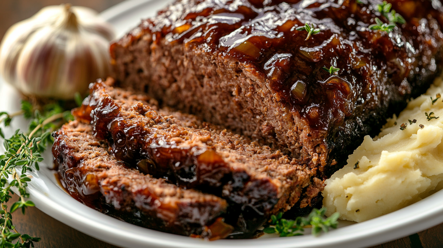 Smoked Paprika & Roasted Garlic Meatloaf with Caramelized Onion Jam