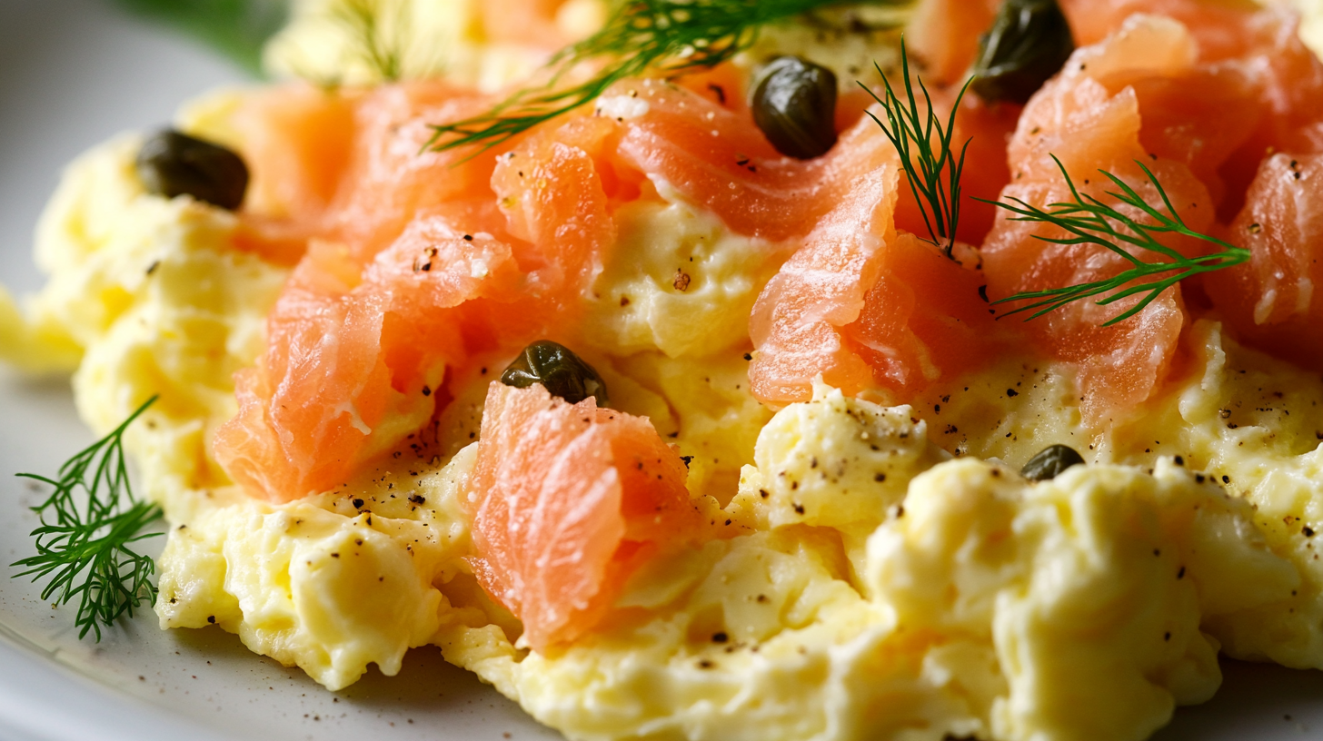 smoked salmon scrambled eggs