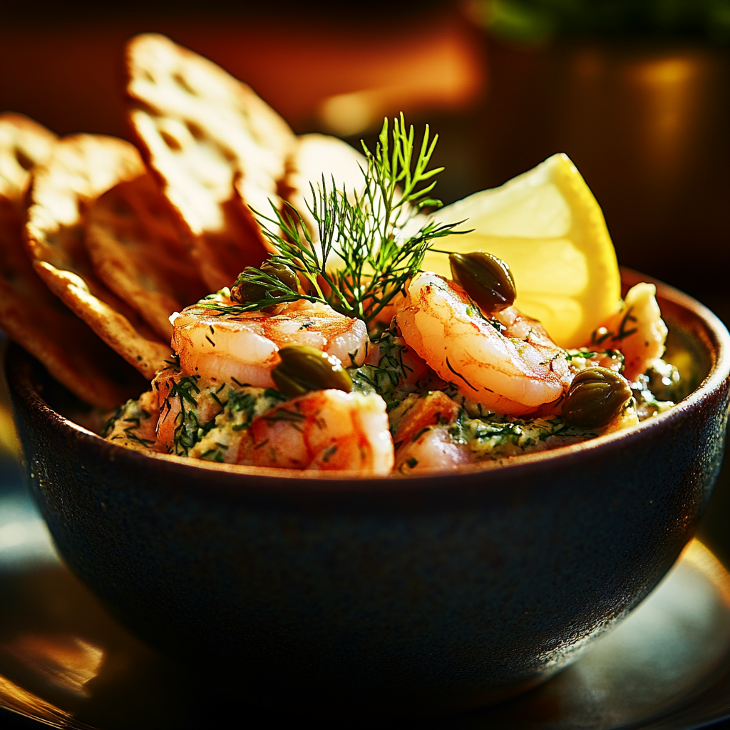 spicy seafood spread with crackers
