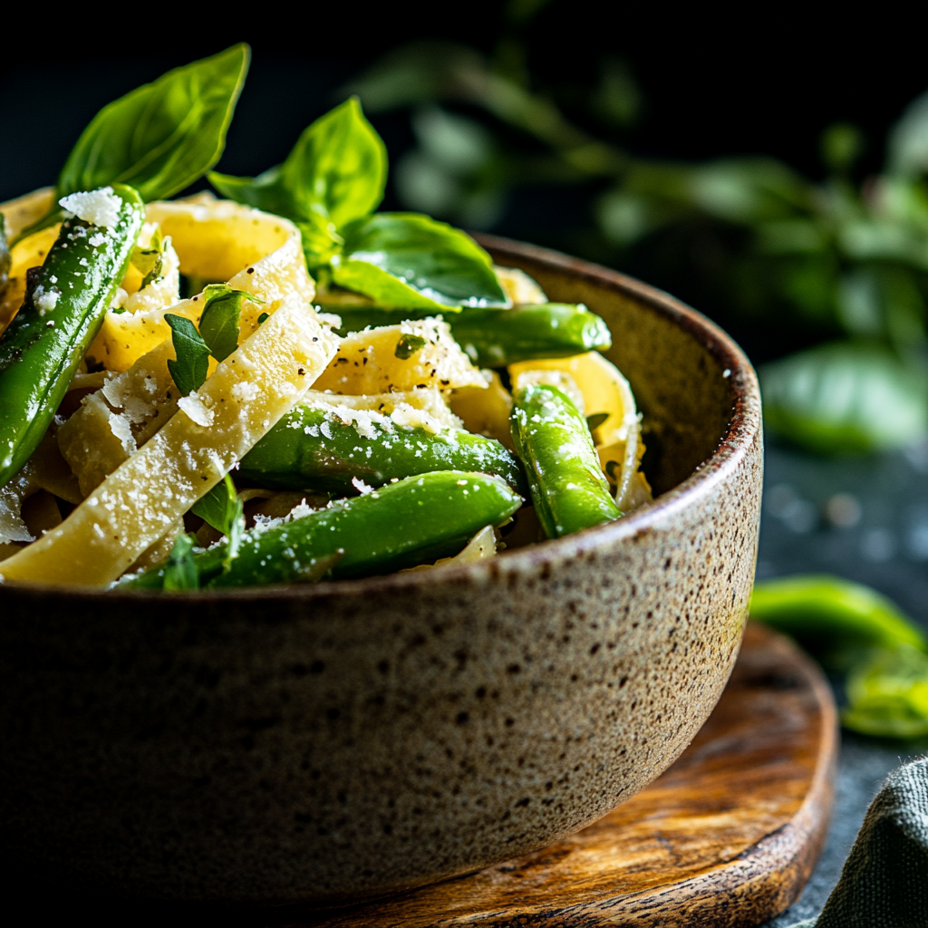 spring veggie pasta with lemon cream sauce