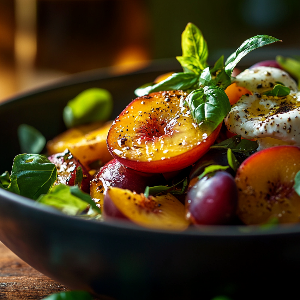stone fruit & burrata bliss