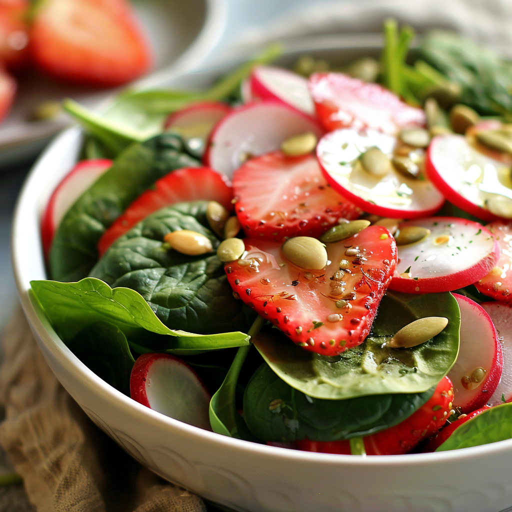 Spring Strawberry Spinach Salad