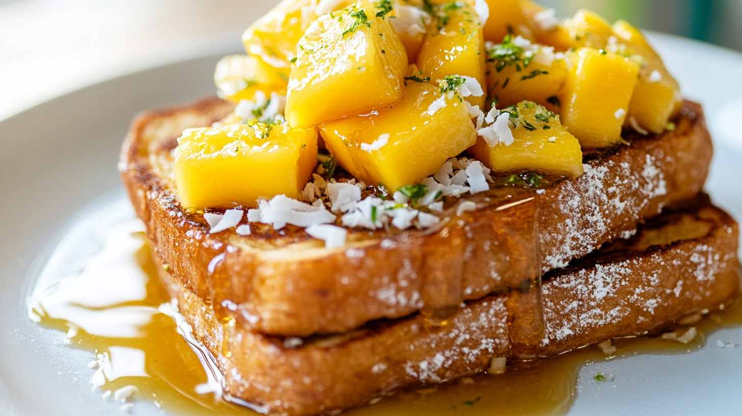 whole wheat french toast with tropical fruit